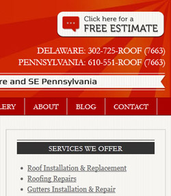 All Roofing Solutions WordPress website - design elements