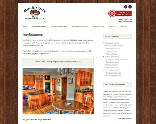 New Custom WordPress Website for Mid-Atlantic Completed