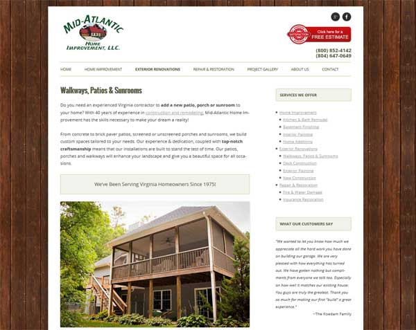 New Custom WordPress Website for Mid-Atlantic Completed