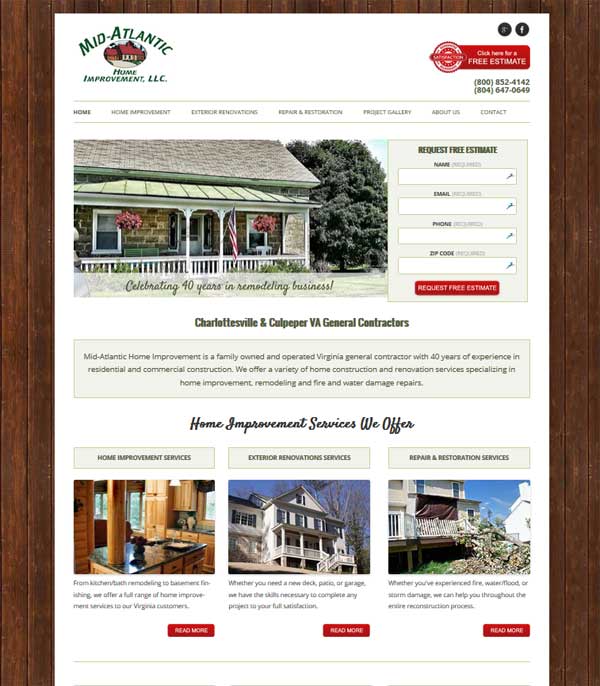 New Custom WordPress Website for Mid-Atlantic Completed